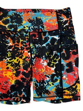 Women's Bike Shorts Black / Orange / Blue. Size US M.  (UK L).  Sports Wear
